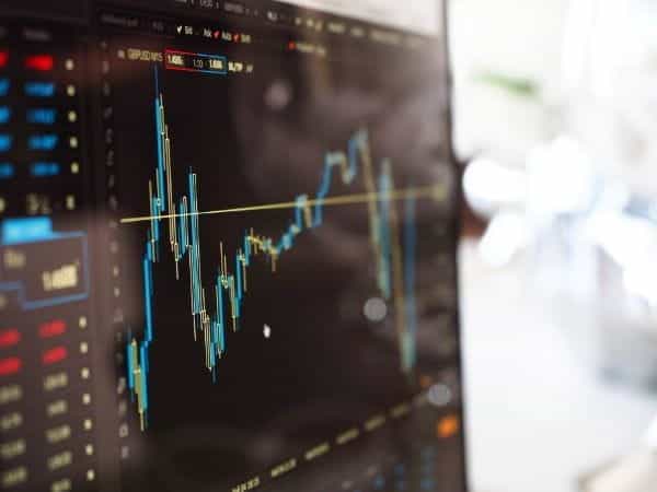 Blur chart of stock market data.