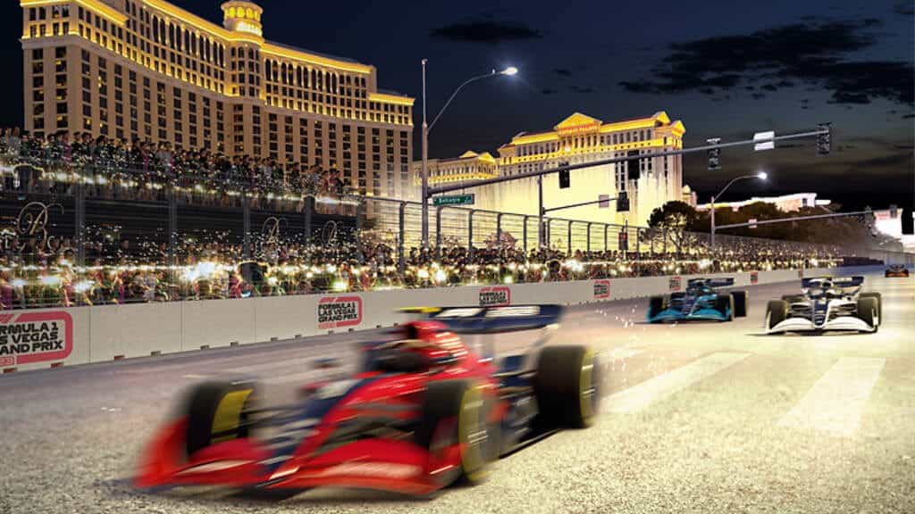 A mock-up of the 2023 Las Vegas Grand Prix.